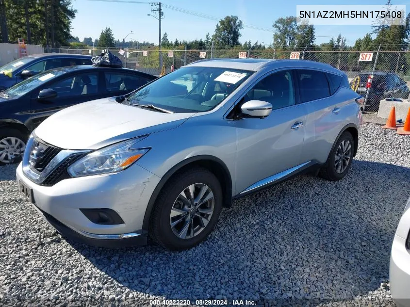 5N1AZ2MH5HN175408 2017 Nissan Murano Platinum/S/Sl/Sv