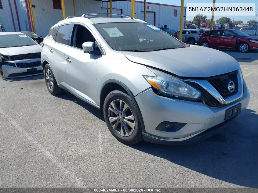 2017 Nissan Murano Sl VIN: 5N1AZ2MG2HN163448 Lot: 40246067