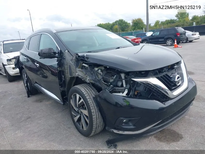 5N1AZ2MH5HN125219 2017 Nissan Murano Platinum