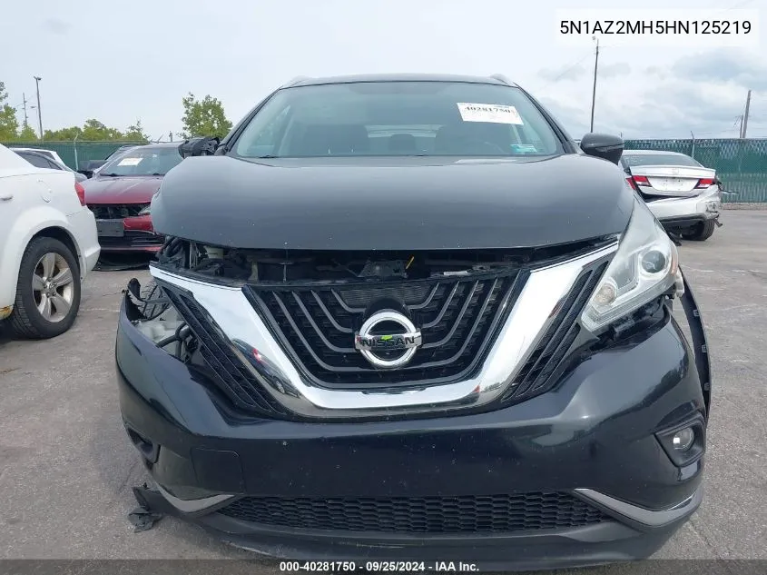 5N1AZ2MH5HN125219 2017 Nissan Murano Platinum