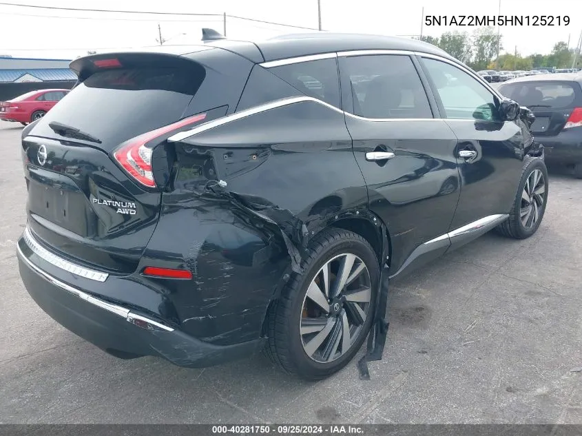 5N1AZ2MH5HN125219 2017 Nissan Murano Platinum