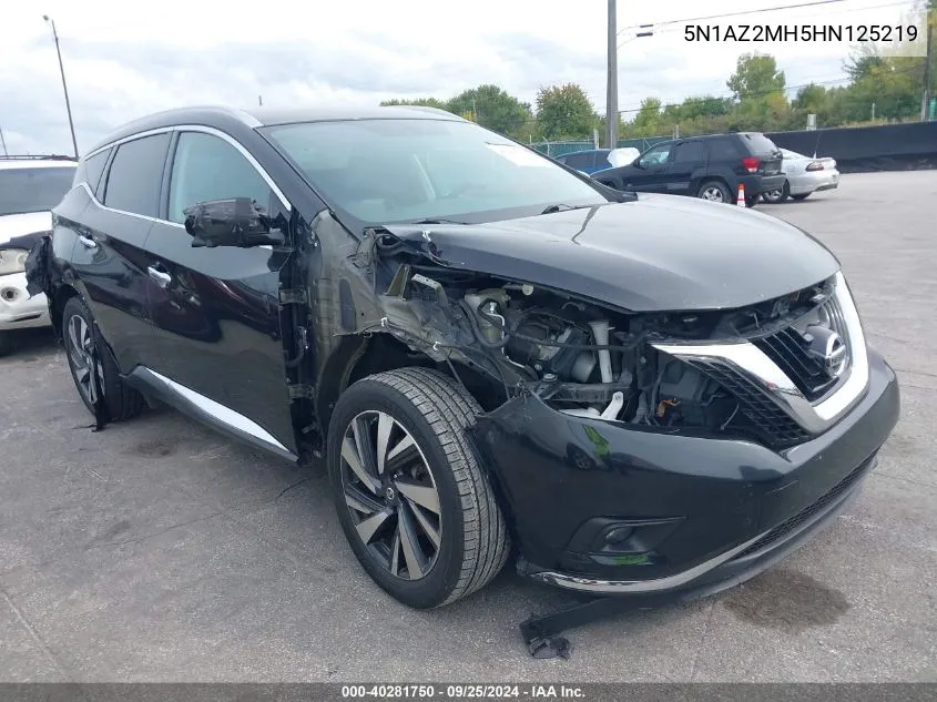 5N1AZ2MH5HN125219 2017 Nissan Murano Platinum