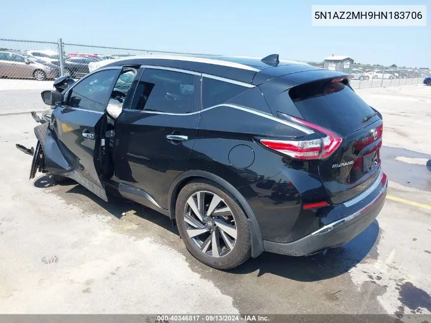 5N1AZ2MH9HN183706 2017 Nissan Murano Platinum