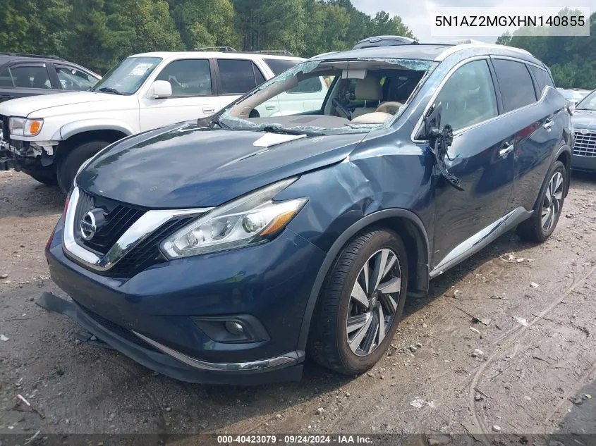 5N1AZ2MGXHN140855 2017 Nissan Murano Platinum