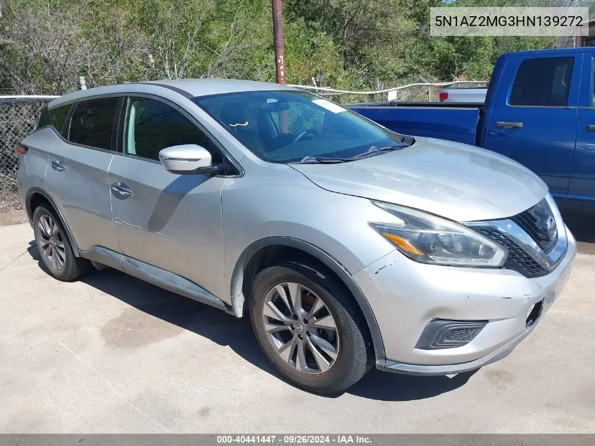 2017 Nissan Murano S VIN: 5N1AZ2MG3HN139272 Lot: 40441447