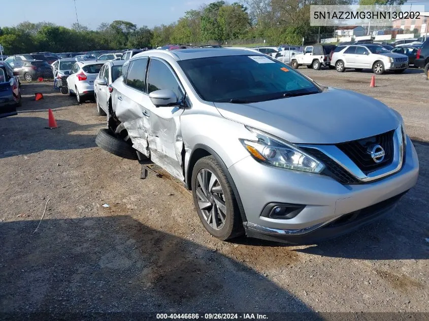 2017 Nissan Murano Platinum VIN: 5N1AZ2MG3HN130202 Lot: 40446686