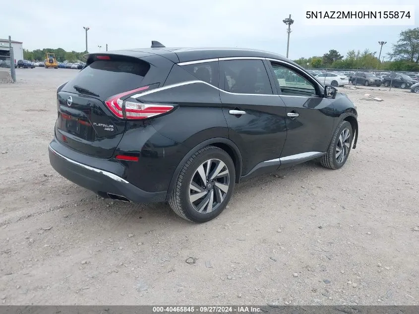 5N1AZ2MH0HN155874 2017 Nissan Murano Platinum