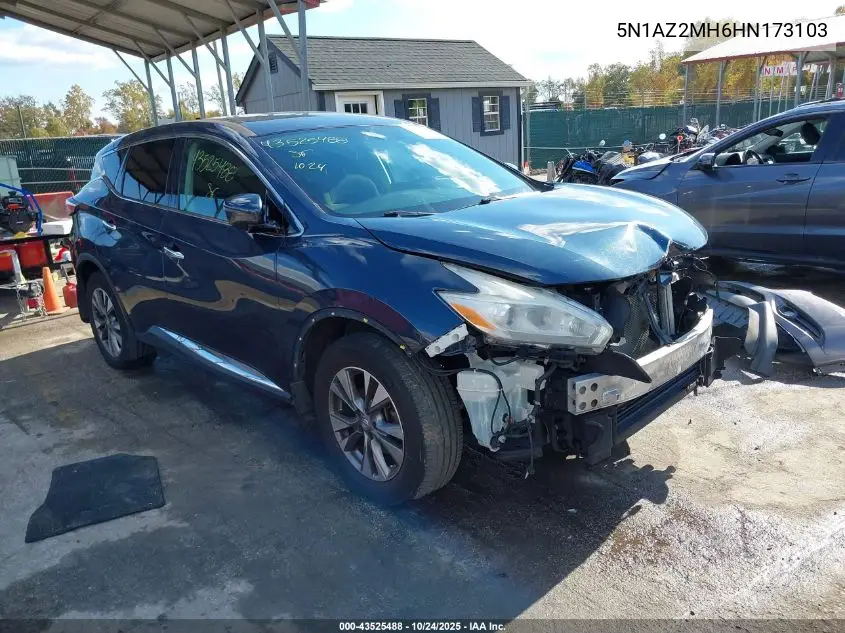 5N1AZ2MH6HN173103 2017 Nissan Murano S