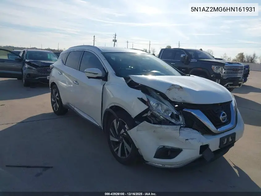 5N1AZ2MG6HN161931 2017 Nissan Murano Platinum