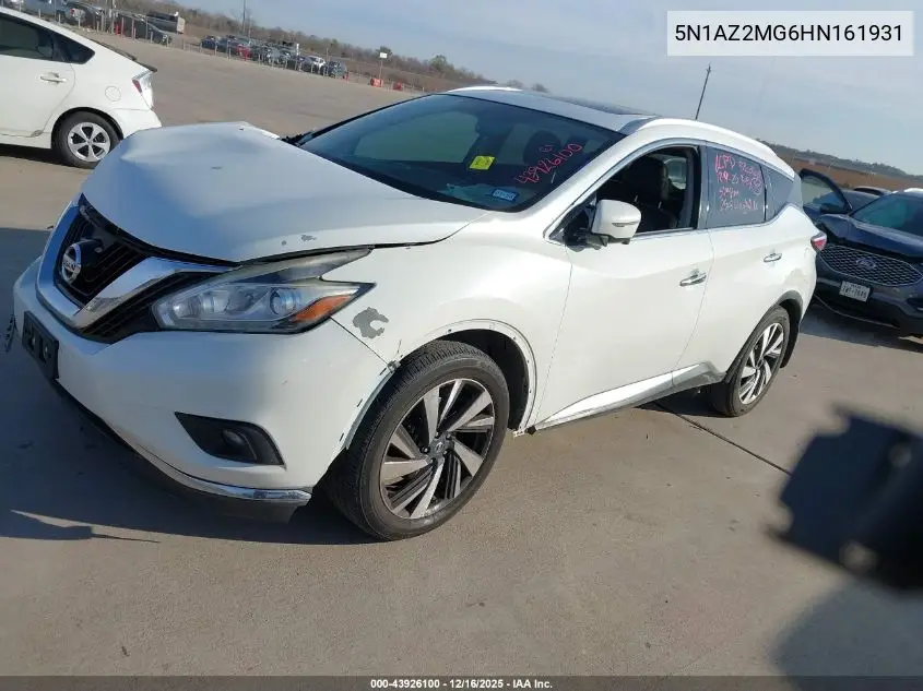 5N1AZ2MG6HN161931 2017 Nissan Murano Platinum