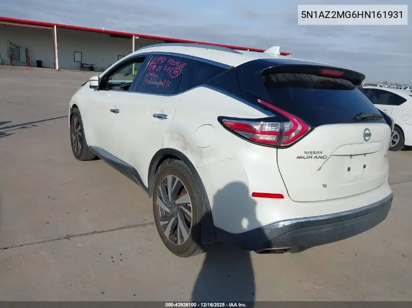 5N1AZ2MG6HN161931 2017 Nissan Murano Platinum