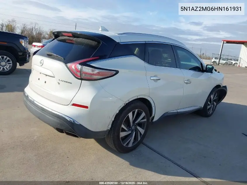 5N1AZ2MG6HN161931 2017 Nissan Murano Platinum