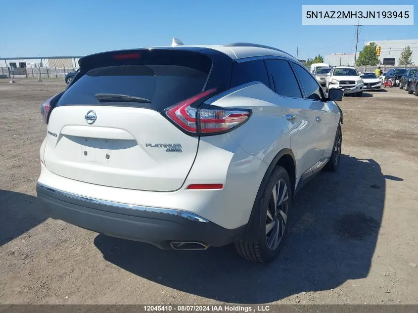 2018 Nissan Murano VIN: 5N1AZ2MH3JN193945 Lot: 12045410