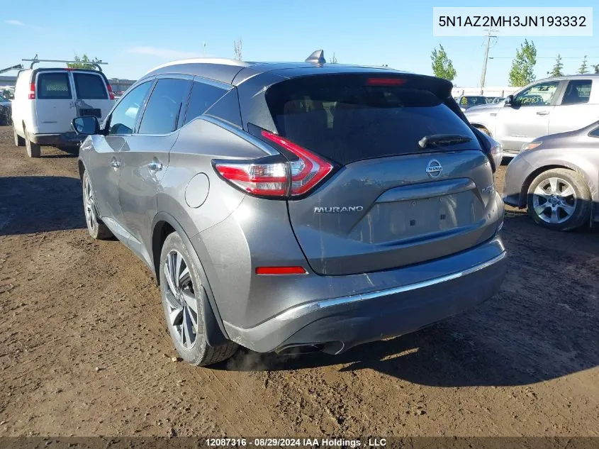 5N1AZ2MH3JN193332 2018 Nissan Murano