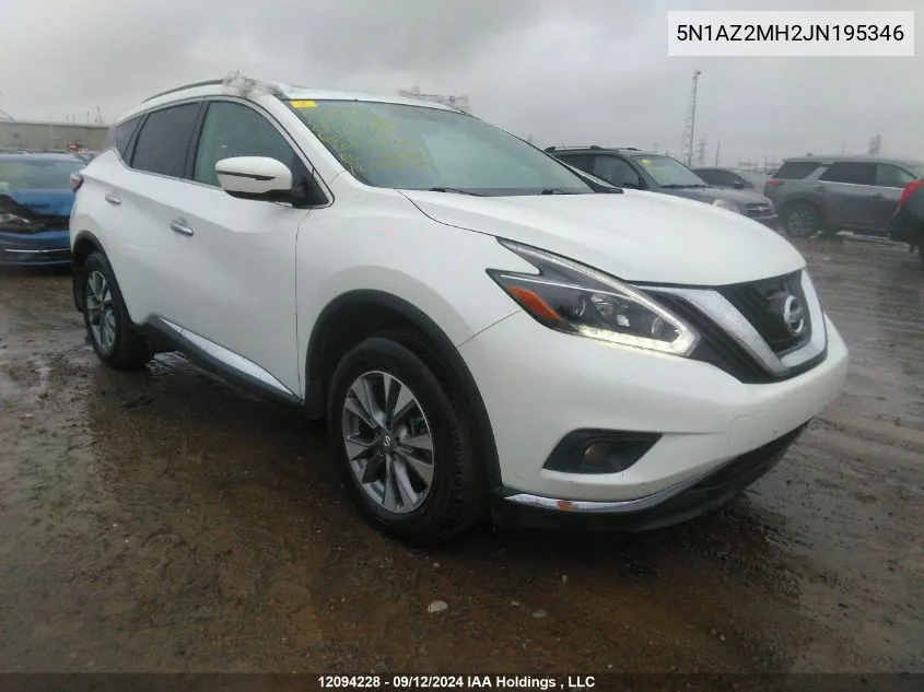 5N1AZ2MH2JN195346 2018 Nissan Murano S/Sl/Sv/Platinum