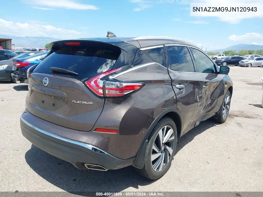 5N1AZ2MG9JN120943 2018 Nissan Murano Platinum