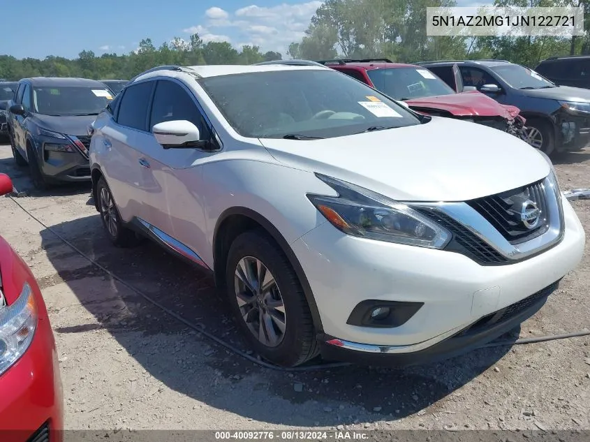 2018 Nissan Murano Sl VIN: 5N1AZ2MG1JN122721 Lot: 40092776