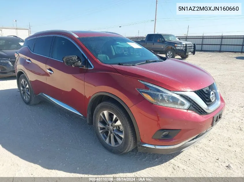 2018 Nissan Murano Sl VIN: 5N1AZ2MGXJN160660 Lot: 40110106