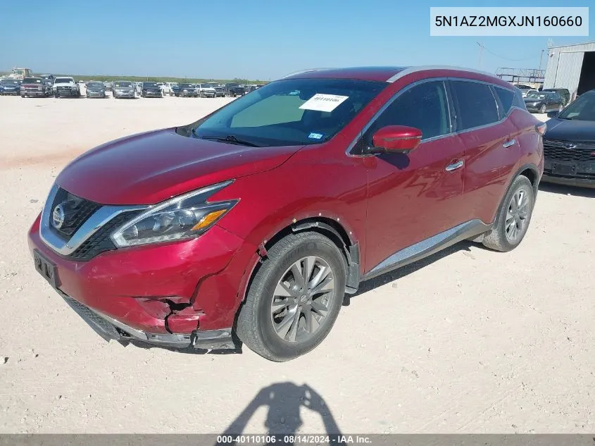 5N1AZ2MGXJN160660 2018 Nissan Murano Sl