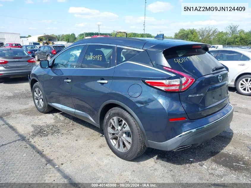 2018 Nissan Murano Sv VIN: 5N1AZ2MG9JN124409 Lot: 40145988