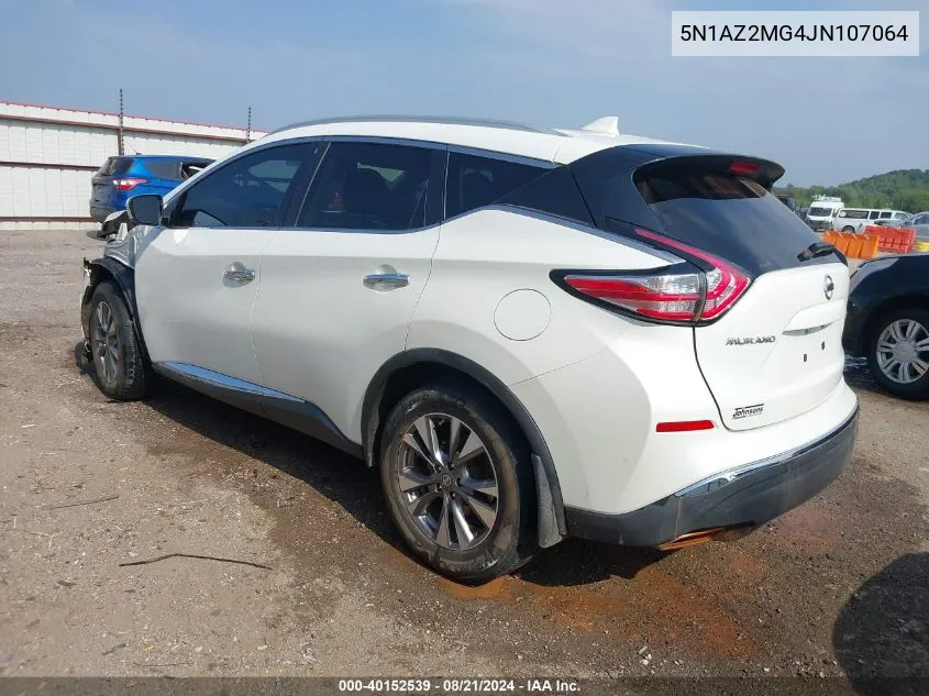 2018 Nissan Murano S/Sl/Sv/Platinum VIN: 5N1AZ2MG4JN107064 Lot: 40152539