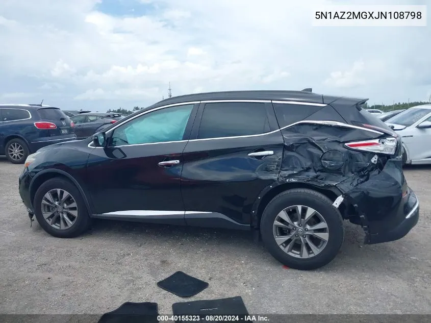 2018 Nissan Murano Sv VIN: 5N1AZ2MGXJN108798 Lot: 40155323