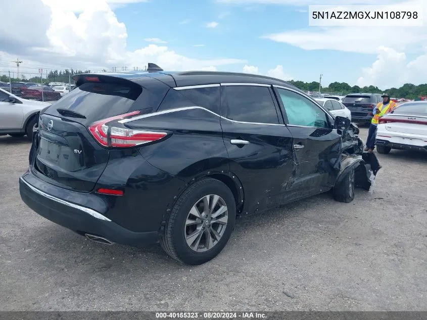 2018 Nissan Murano Sv VIN: 5N1AZ2MGXJN108798 Lot: 40155323