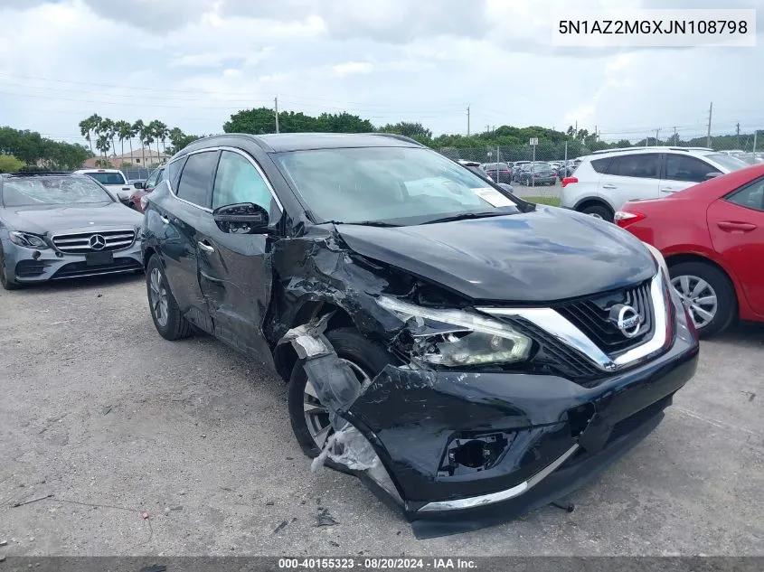 2018 Nissan Murano Sv VIN: 5N1AZ2MGXJN108798 Lot: 40155323