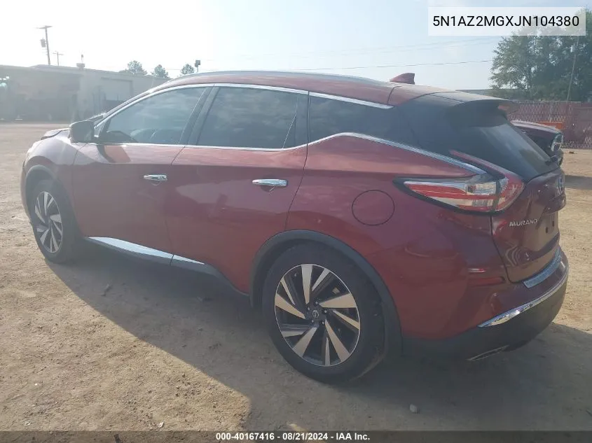 5N1AZ2MGXJN104380 2018 Nissan Murano S/Sl/Sv/Platinum