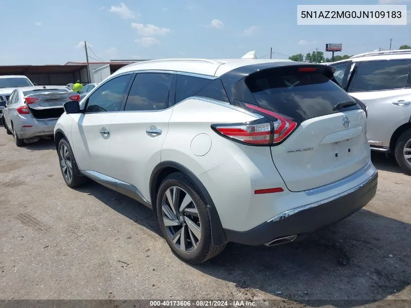 5N1AZ2MG0JN109183 2018 Nissan Murano Platinum