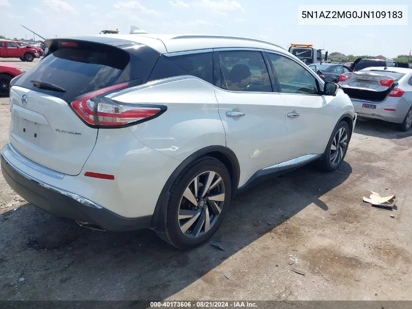 5N1AZ2MG0JN109183 2018 Nissan Murano Platinum