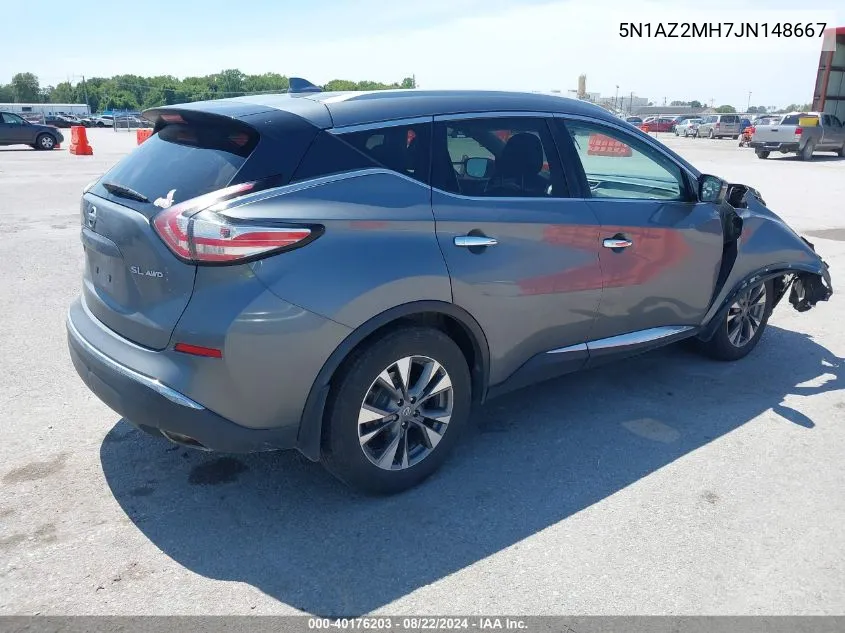 2018 Nissan Murano Platinum/S/Sl/Sv VIN: 5N1AZ2MH7JN148667 Lot: 40176203