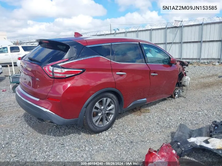 2018 Nissan Murano Sl VIN: 5N1AZ2MG9JN153585 Lot: 40184240