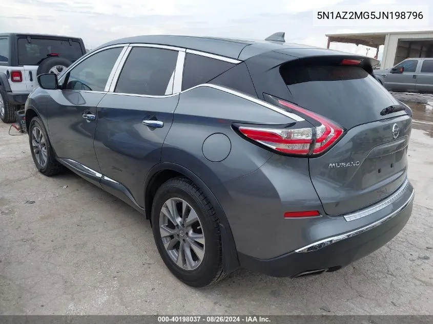 2018 Nissan Murano S VIN: 5N1AZ2MG5JN198796 Lot: 40198037