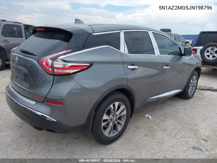 2018 Nissan Murano S VIN: 5N1AZ2MG5JN198796 Lot: 40198037