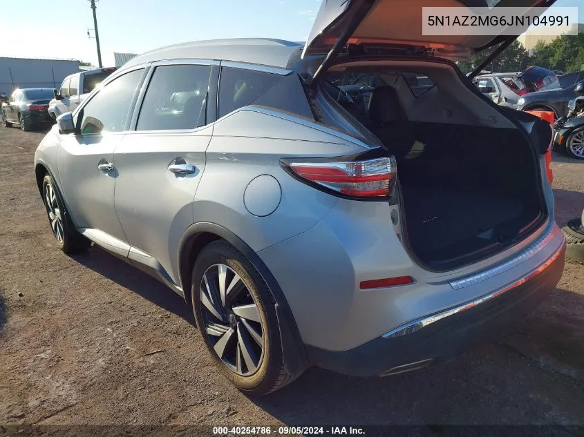 2018 Nissan Murano S/Sl/Sv/Platinum VIN: 5N1AZ2MG6JN104991 Lot: 40254786