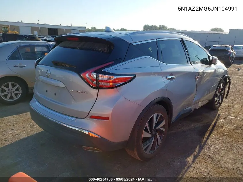 2018 Nissan Murano S/Sl/Sv/Platinum VIN: 5N1AZ2MG6JN104991 Lot: 40254786