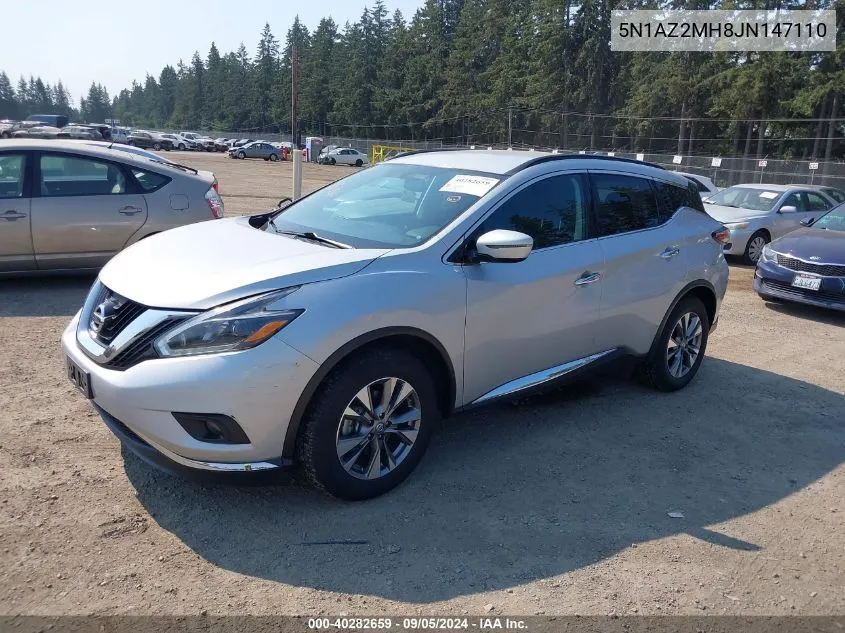 2018 Nissan Murano Sv VIN: 5N1AZ2MH8JN147110 Lot: 40282659