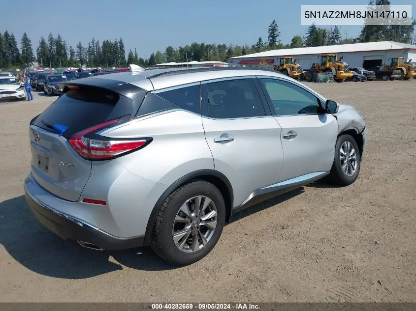 2018 Nissan Murano Sv VIN: 5N1AZ2MH8JN147110 Lot: 40282659