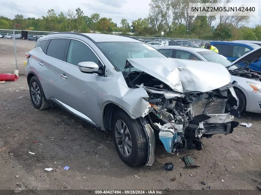 2018 Nissan Murano Sv VIN: 5N1AZ2MG5JN142440 Lot: 40427494