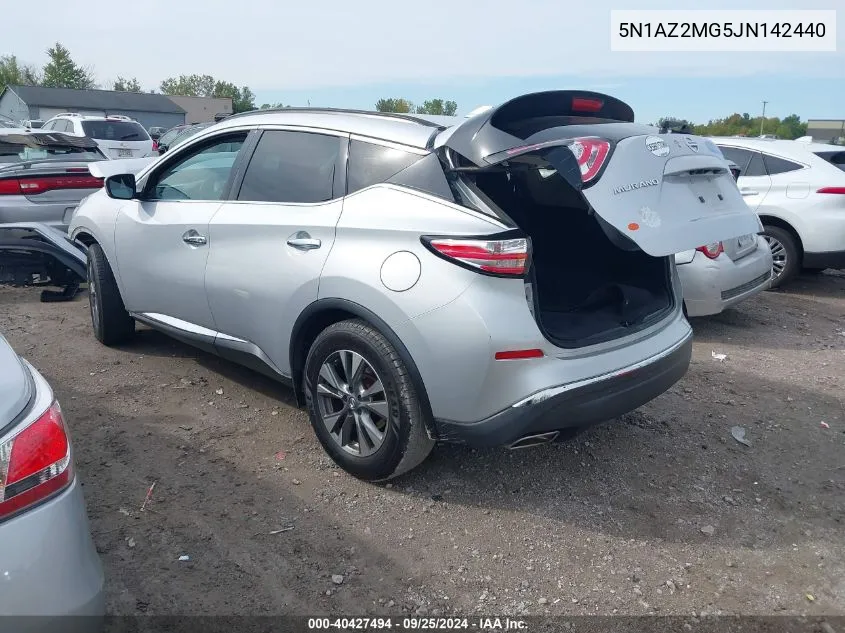 2018 Nissan Murano Sv VIN: 5N1AZ2MG5JN142440 Lot: 40427494