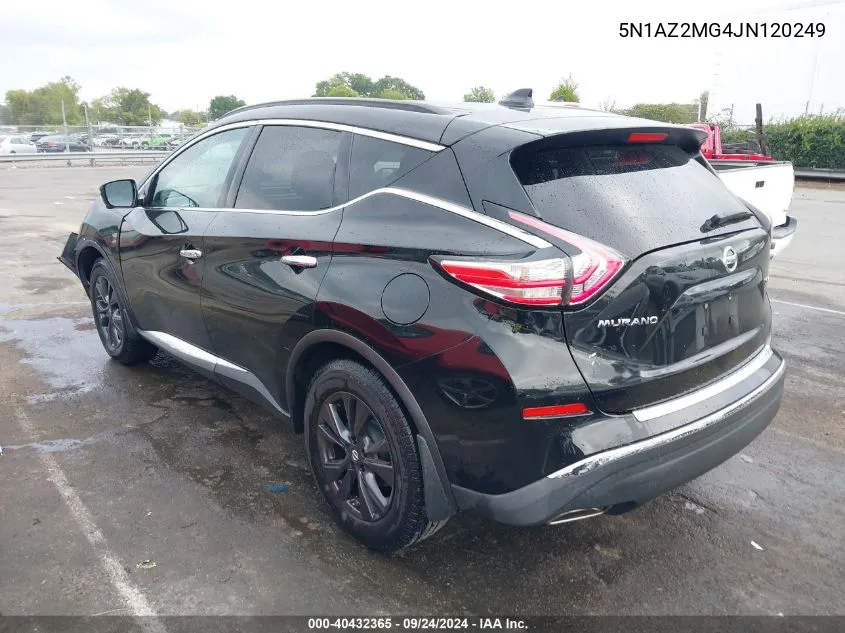 2018 Nissan Murano Sv VIN: 5N1AZ2MG4JN120249 Lot: 40432365