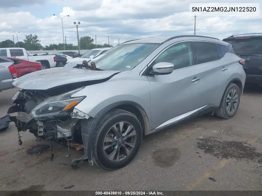 2018 Nissan Murano Sv VIN: 5N1AZ2MG2JN122520 Lot: 40439810