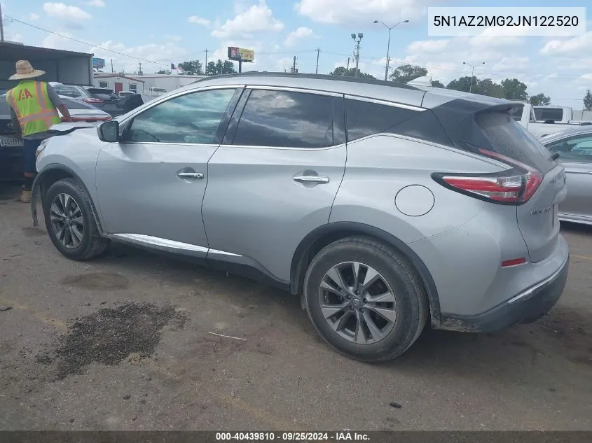 2018 Nissan Murano Sv VIN: 5N1AZ2MG2JN122520 Lot: 40439810