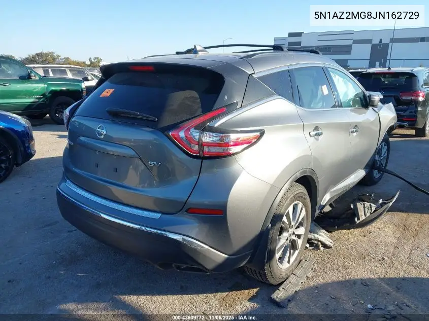 5N1AZ2MG8JN162729 2018 Nissan Murano Sv