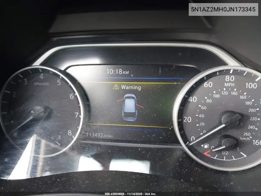 5N1AZ2MH0JN173345 2018 Nissan Murano S