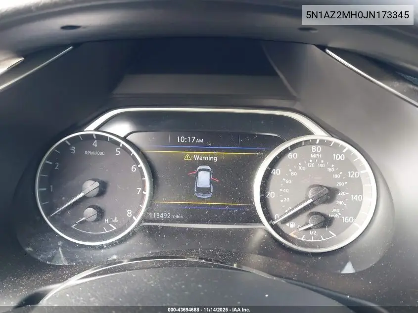 5N1AZ2MH0JN173345 2018 Nissan Murano S