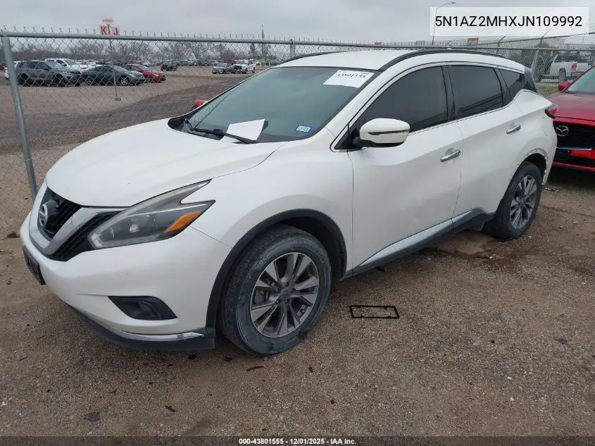 5N1AZ2MHXJN109992 2018 Nissan Murano Sv