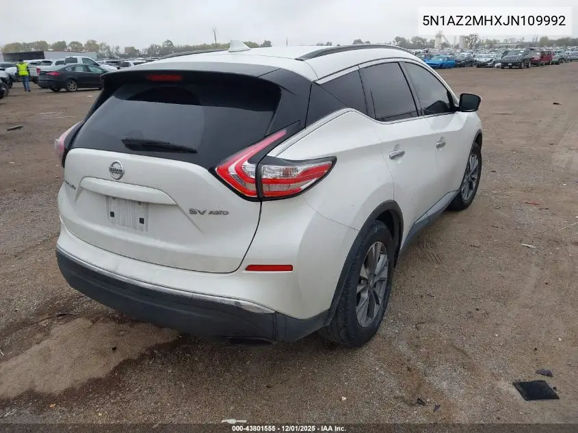 5N1AZ2MHXJN109992 2018 Nissan Murano Sv