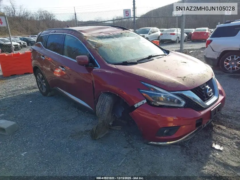 5N1AZ2MH0JN105028 2018 Nissan Murano Sv